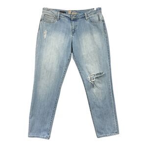 Kut From The Kloth Katy Boyfriend Distressed Ripped Light Wash Jean Sz 12